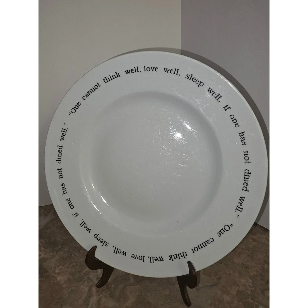 Pottery Barn Great White‎ Quotation Virginia Woolf Dinner Plates Set of 2 White